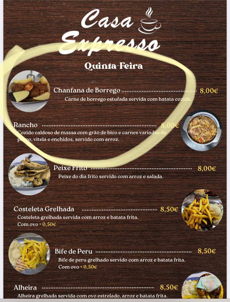 Menu of Casa Expresso